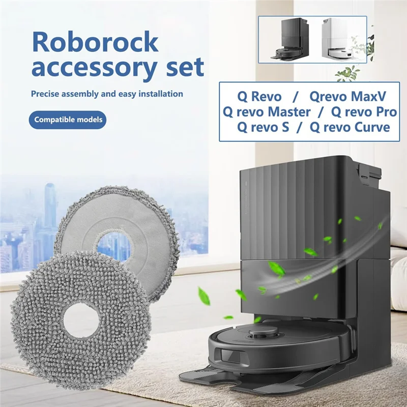 

Compatible Accessories With Mop For Roborock Q Revo/Qrevo S/Qrevo Master/Qrevo Curve/Qrevo Maxv,Washable Mop Pad-B51B
