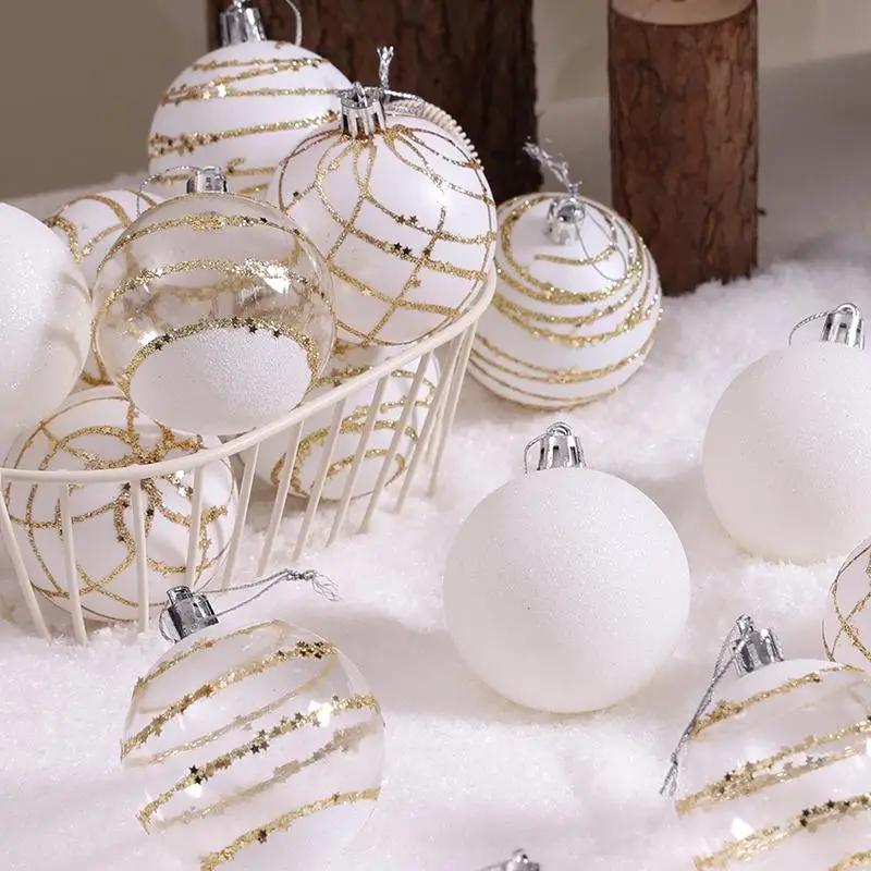 White Christmas ball 6cm decoration