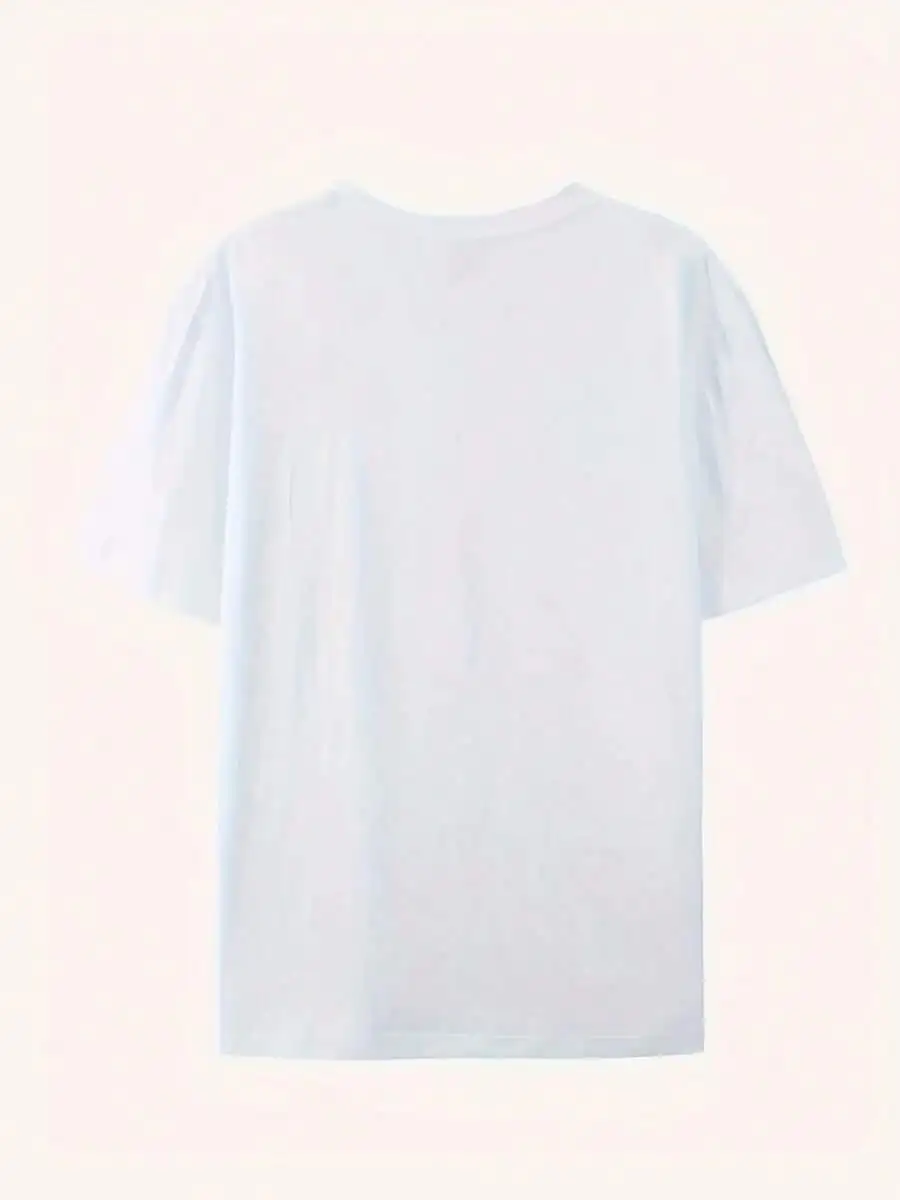 Women Short Sleeve Bohemian Peace Print T-Shirt Casual Summer Top Comfortable 220g Fabric view 4