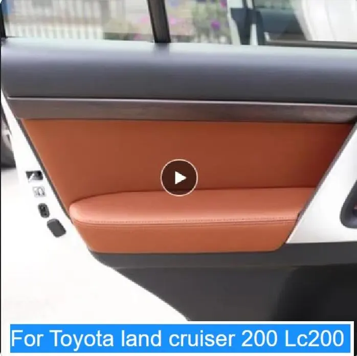 For Toyota Land Cruiser 200 (2008-2020) Microfiber Door Panel Armrest Leather Protective Cover with Mount Fittings car interior