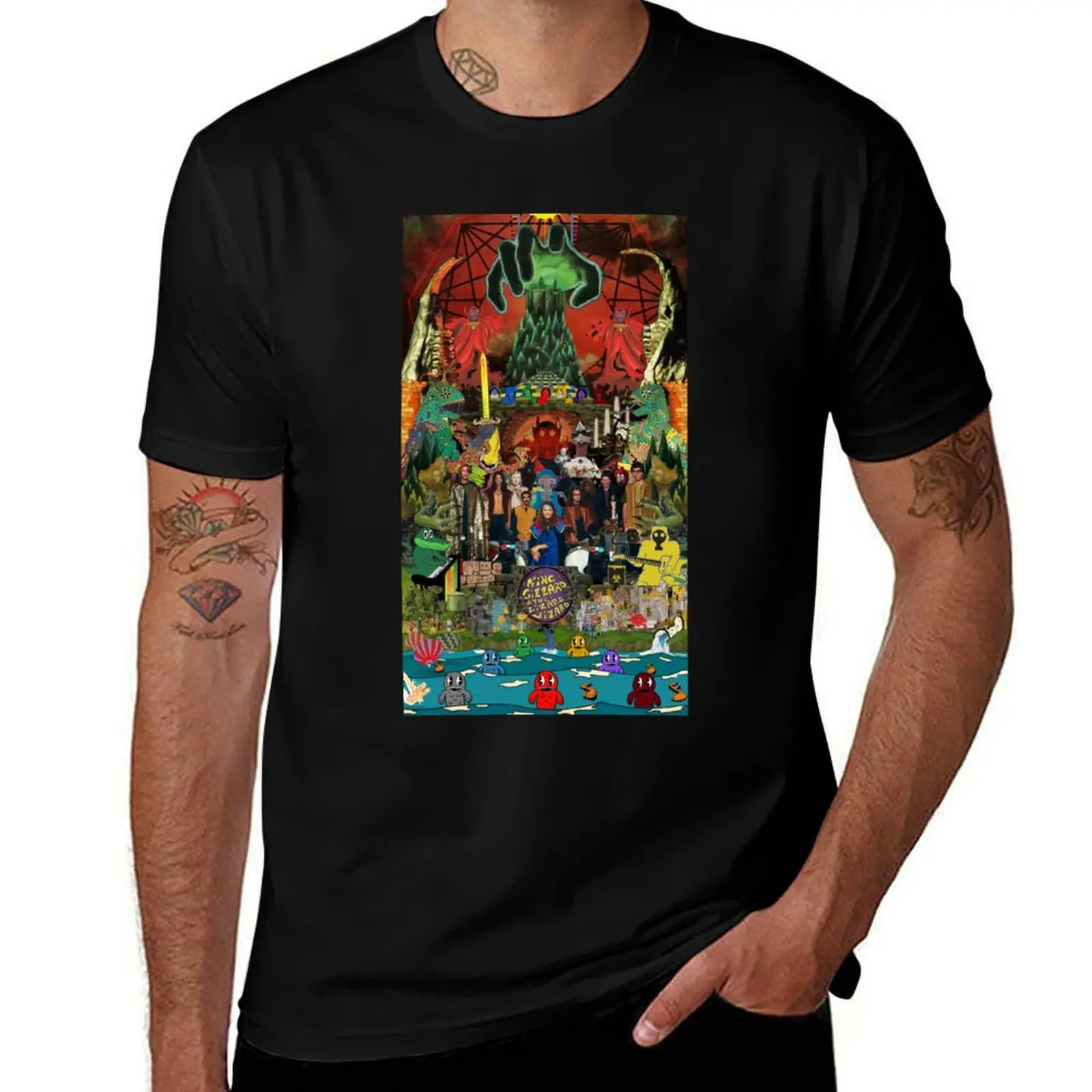 Collage King Gizzard and the Lizard Wizard - toutes les recettes sont reversées à une association caritative - T-shirt du groupe King Gizzard's Altered Beasts Club