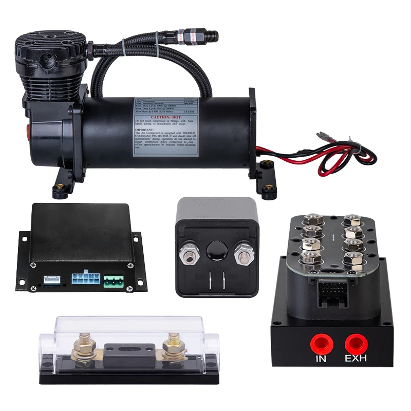 

Automotive air Suspension Electronic Control Part with 1/4 NPT Compressor and 1 Suspension Solenoid Valve and 1 Set Controller