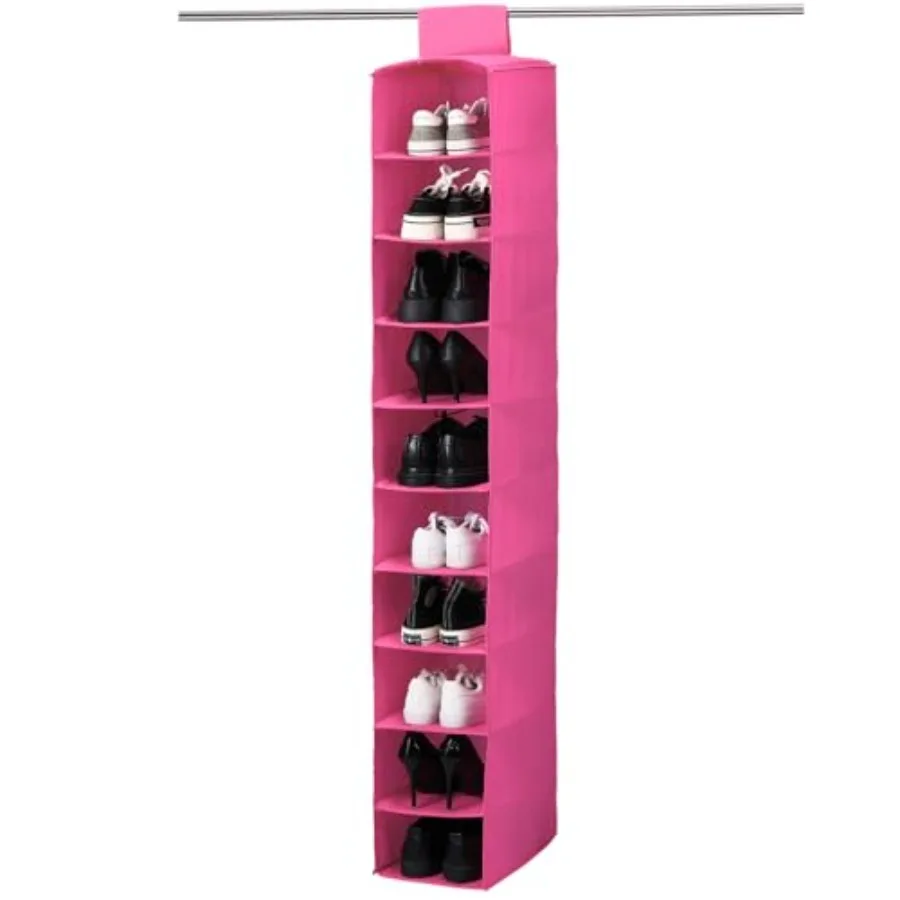 

10 Shelf Hanging Shoe Shelves College Dorm Essentials Hanging Shoes Storage Organizer Holder Shelves for Closet Dorm Room Dr Cl