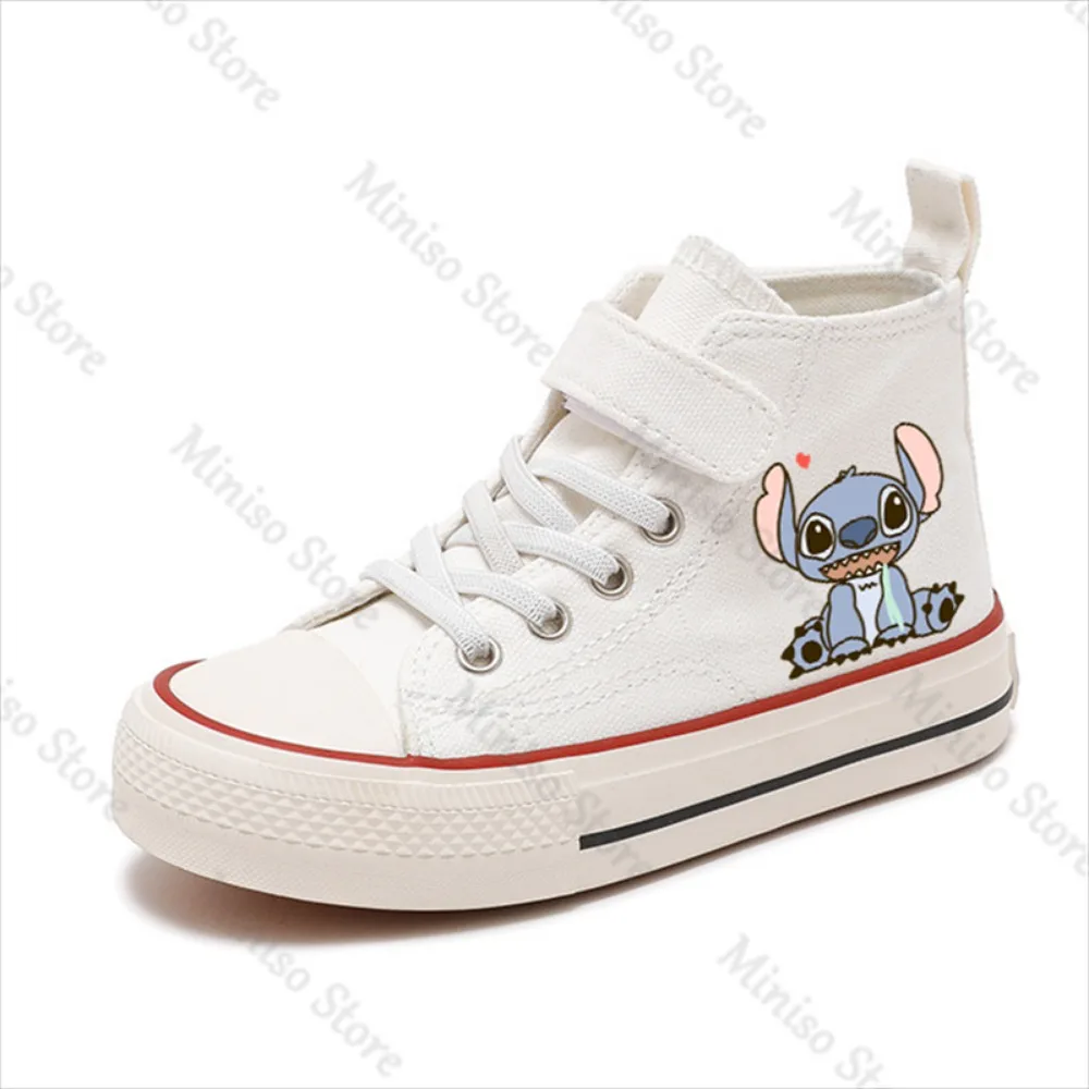 Leinwand Kinder drucken vier Jahreszeiten Sport Jungen Tennis schuhe Kinder Mädchen Lilo Stich High-Top Disney Casual Cartoon Komforts chuhe