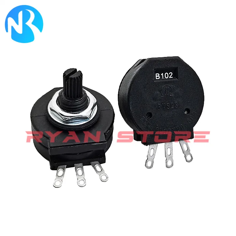 2PCS RV28P RVS28P 1K 10K 100K 220K 4.7K 47K 470K 5K OHM 2W Rotary Carbon Potentiometer Pot For Electric Welding Machine 3/6Pin