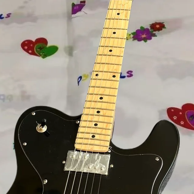 Electric guitar customizable, classic style, black, free fast delivery service fingerboard