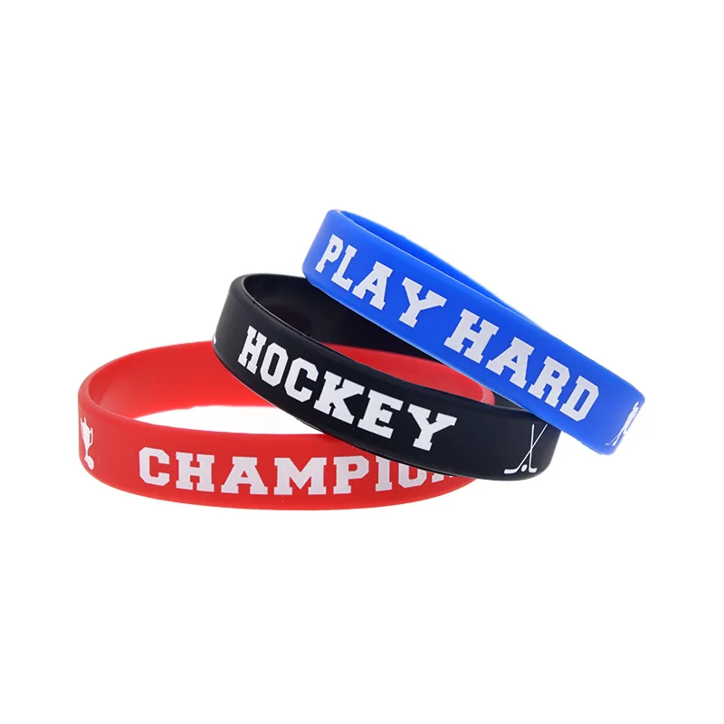 1 Stück/3 Stück Hockey-Silikonarmband, sportliches, motivierendes Gummiarmband, Erwachsenengröße. – Detail 8