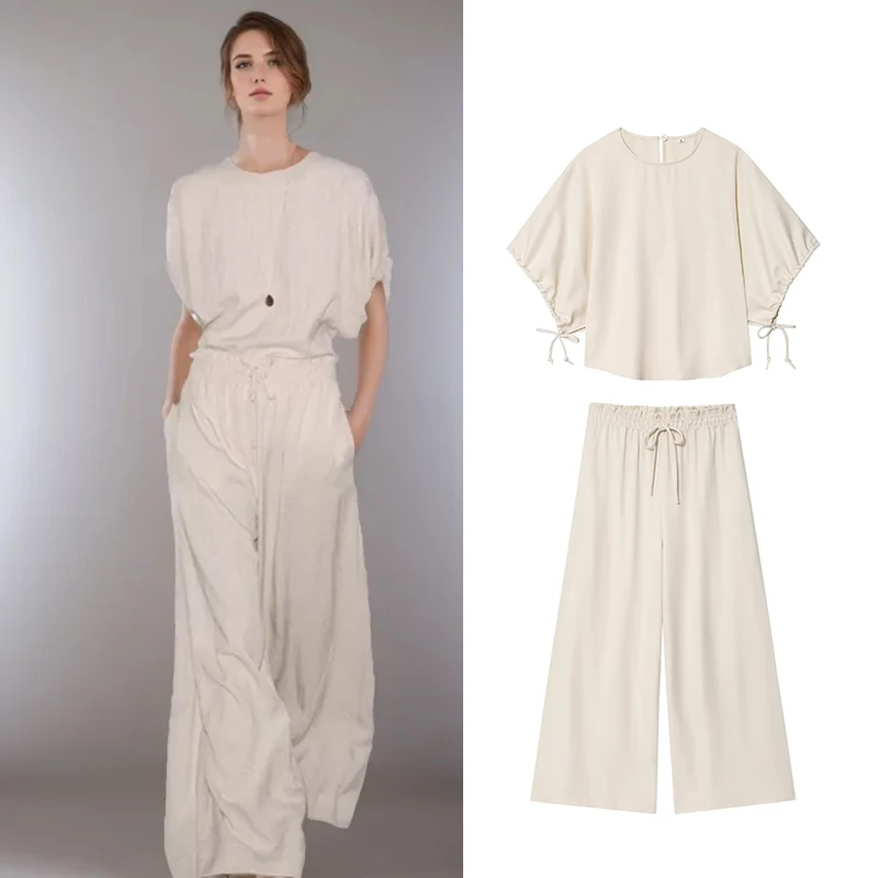 

Summer Pants Sets Women's 2025 New Chic Loose Summer 2-piece Set Women's Travel Holiday Sets Fashion Youth Street Pants Suits