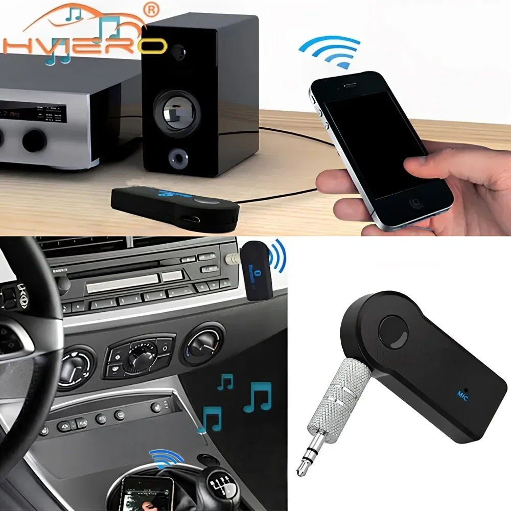 1PCS Wireless Bluetooth Music Audios 5.0 Receiver 3.5mm Streaming Car A2DP Headphone AUX Adapter Connector Mic Handfrees Player