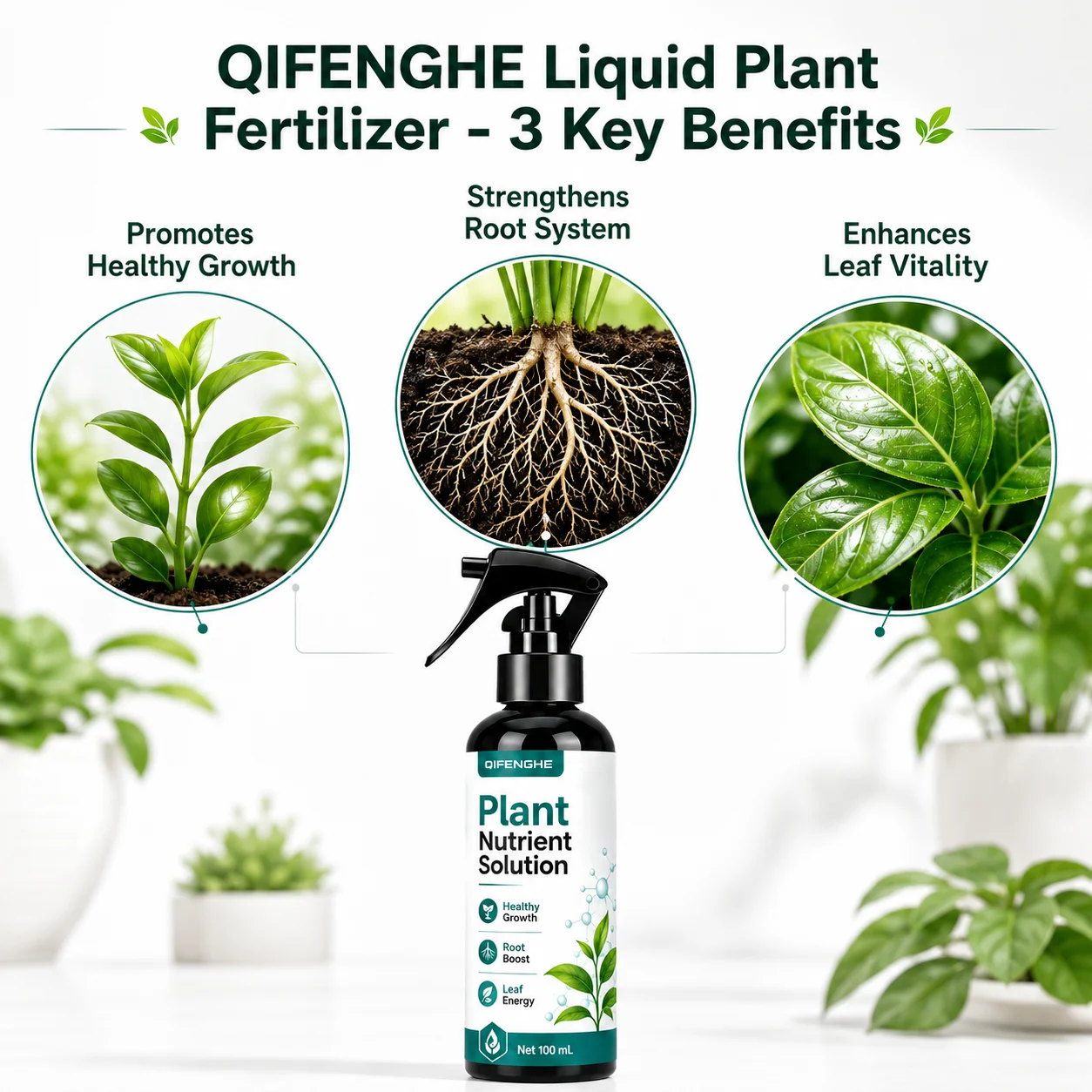 Liquid Fertilizer for Potted Plants & Outdoor Greenery, Enhances Leaf Chlorophyll, Supports Vigorous Daily Growth Care