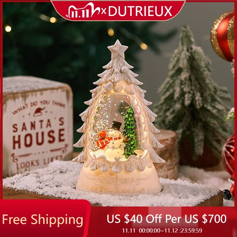 

Christmas Decoration Candle Lights Christmas Eve Water Injection Snow Drifting Wind Lights Elderly Snowman Desktop Ornaments