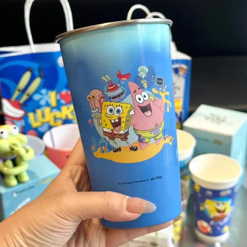 سبونجبوب سكوير كوب ماء متغير اللون ياباني كاواي باتريك ستار والأصدقاء كوب حليب القهوة Ins كارتون أنيمي هدية ﻿