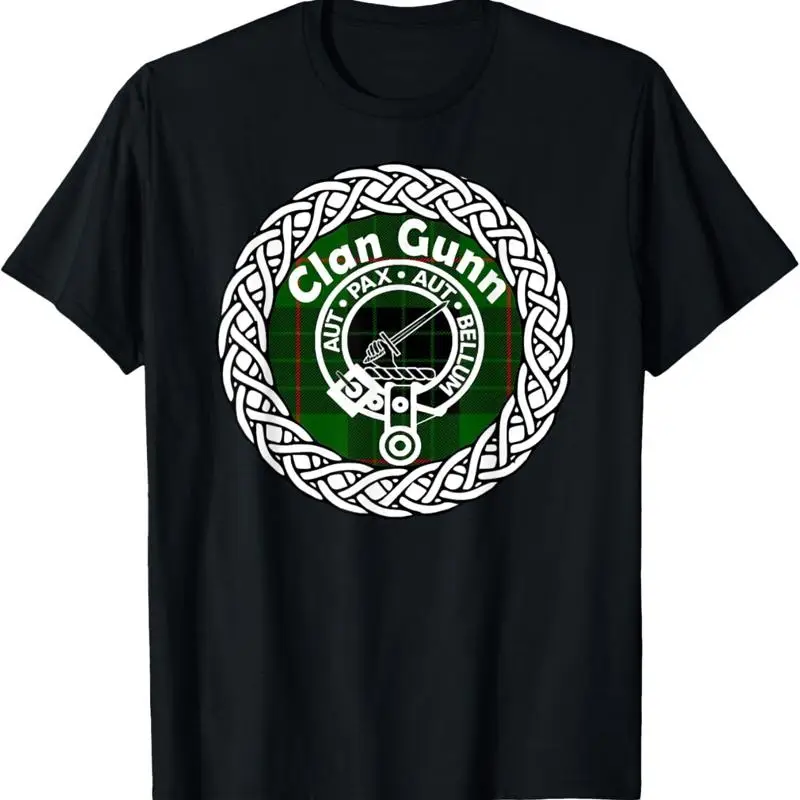 Gunn surname Scottish clan tartan crest badge t shirt