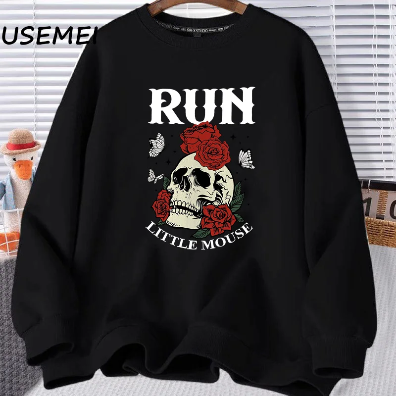 Run Little Mouse Sweatshirts Spicy Books Dark Romance Merch Hoodies Dark Romance Book Lover Hooded Harajuku Vintage Clothing