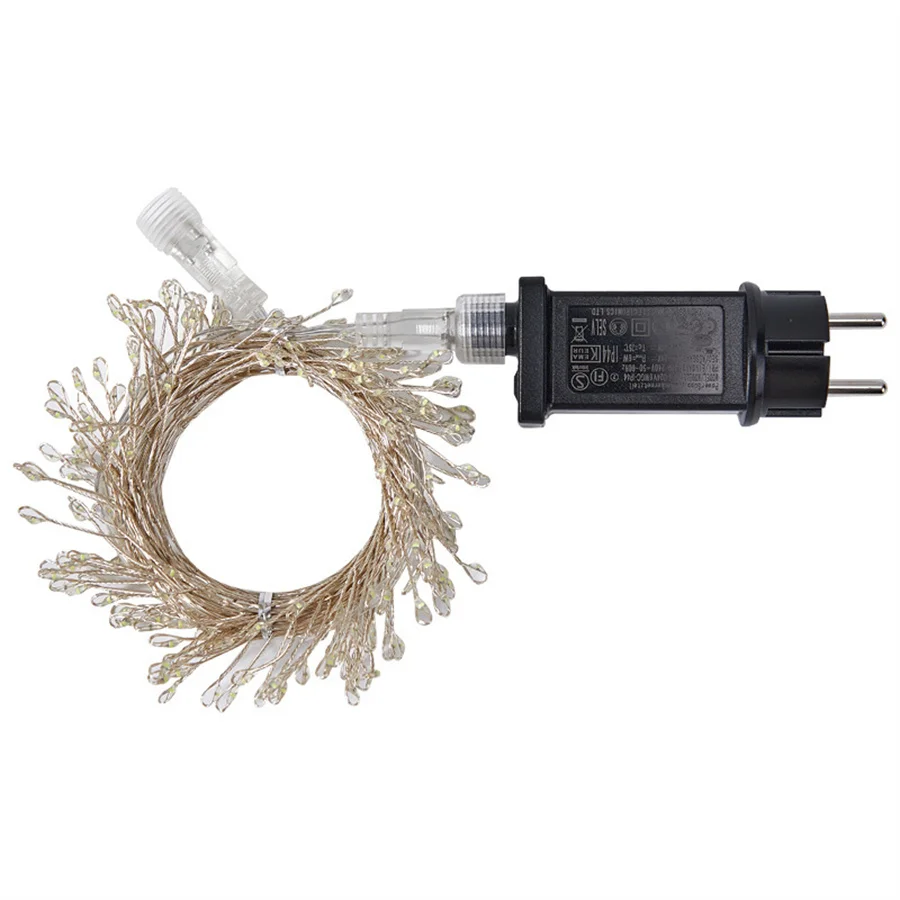 Connectable 6M 200 LED Firecracker String Light Outdoor Plug in Firecracker Cluster Light for Bedroom Wedding Wall Decor