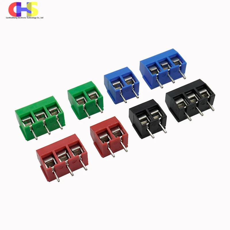PCB Terminal Block 5.0mm Pitch KF301 Screw Type Spliceable Connector 300V 10A Terminal Post DG-301 2P/3P 4 Colors Available