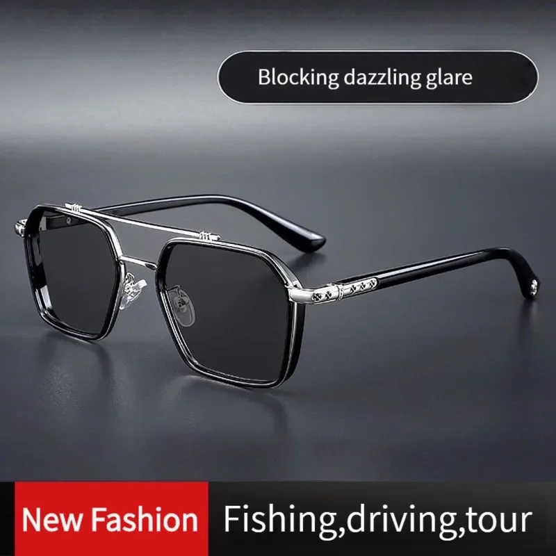 Fashion Polarized Square Metal Sunglasses Women Men Trending Products Polaroid Car Driving Glasses Double Beam Oculos Masculino