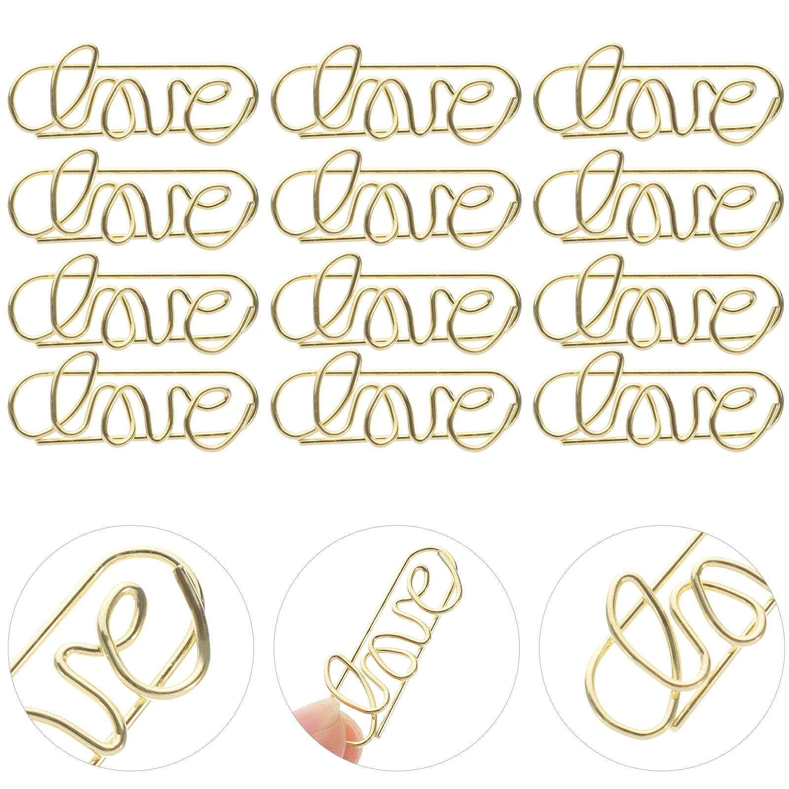 

50pcs Metal Paper Clips Mini Office Stationery Bone Shaped File Document Clips Decorative Small Book Reading Accessories