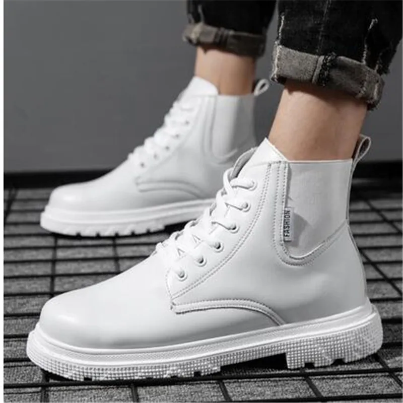 Size 35-47 Military men boots men\'s safety shoes for 2023 white couples shoes british style adult leather amy boots platform