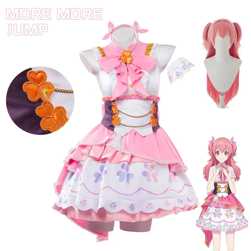 New PJSK More More JUMP Momoi Airi Cosplay Costume Wig Women Girls Halloween Carnival Party Dress Lolita Suit^0^.