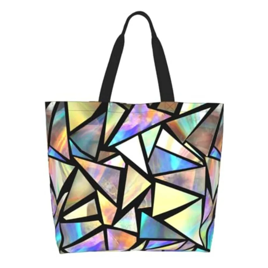

Colorful Unicorn Rainbow Tote Bag For Women, Large Shoulder Foldable Reusable Grocery Handbag For Shopping Picnic