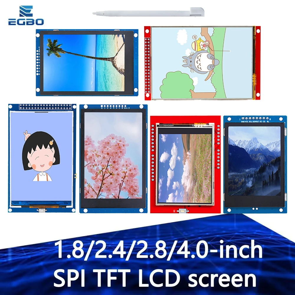 TFT 풀 컬러 스크린 LCD 모듈, 아두이노용 SPI, TFT 디스플레이, ILI9341 드라이버 인터페이스, 1.44 인치, 1.69 인치, 1.8 인치, 2.4 인치, 2.8 인치, 3.5 인치