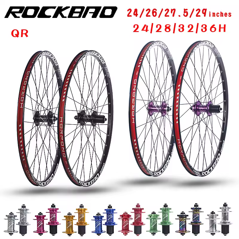 ROCKBAO 24/26/27.5/29 inches mountain bike road bike wheelset Disc Brake 4 Bearings7-12speed Quick Release MTB Bicycle Wheel