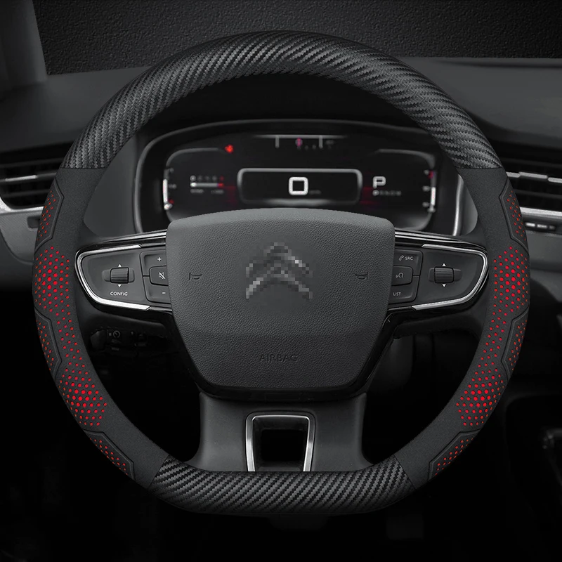 Carbon Fiber Pattern Car Steering Wheel Cover for Citroen C1 C2 C3 C4 C5 C6 VTS Xsara C-Crosser Berlingo Jumpy Car Accessories