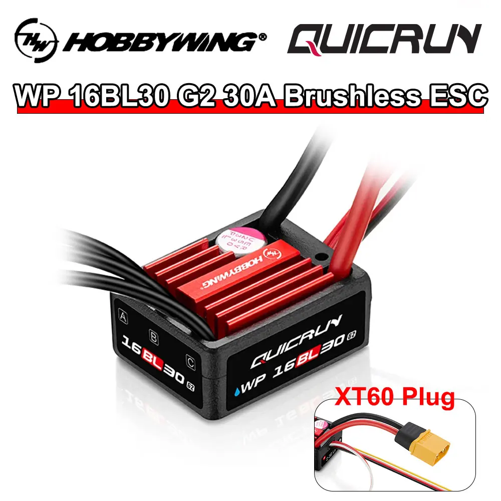 

Hobbywing QuicRun 16BL30 G2 Brushless ESC 30A For 1/16 1/18 RC Model Cars Buggy Crawler Support LED Program Box Accessories