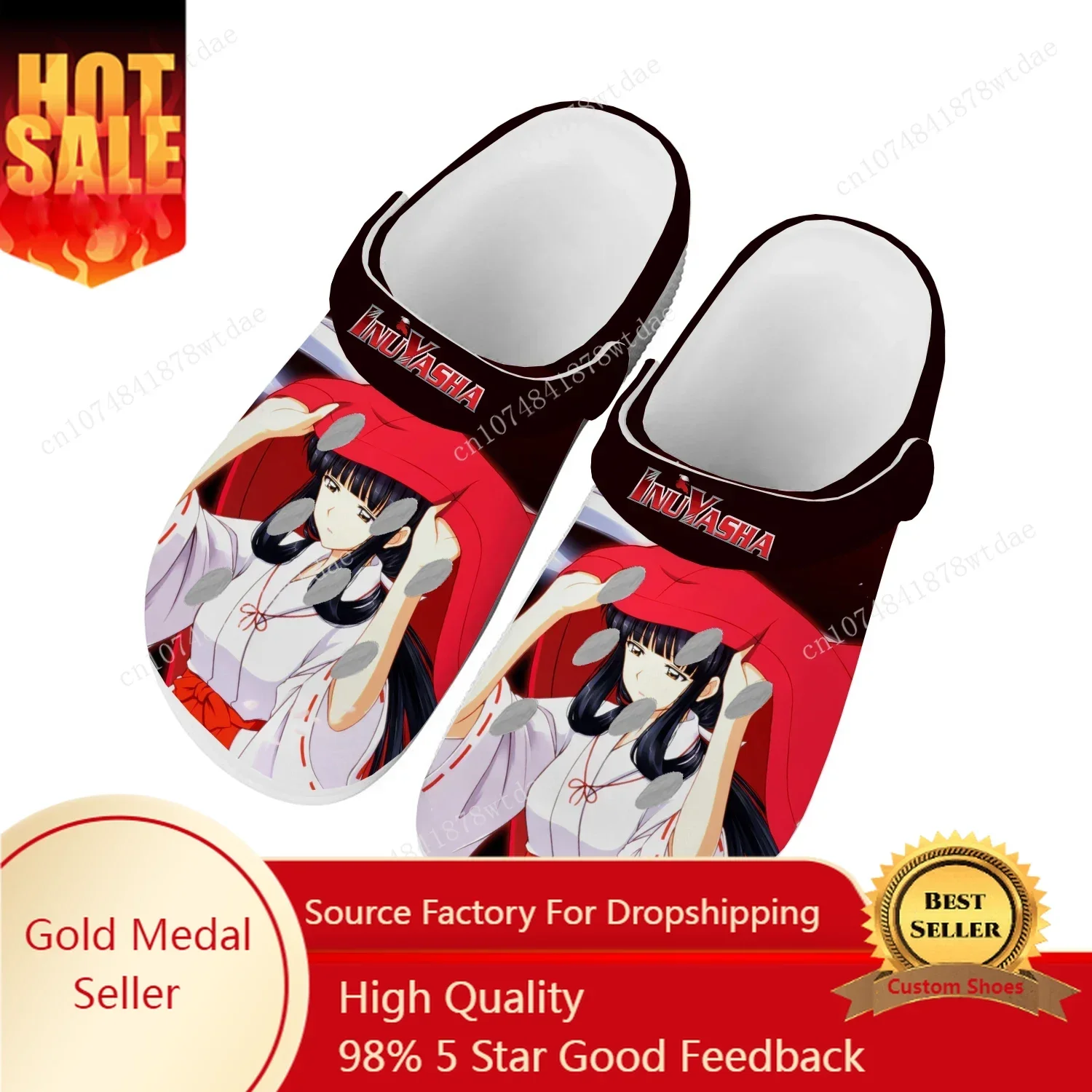 

Kikyo Home Clogs Mens Womens Teenager Customize Water Shoes Inuyasha Anime Cartoon Manga Garden Beach Hole Slippers Sandals