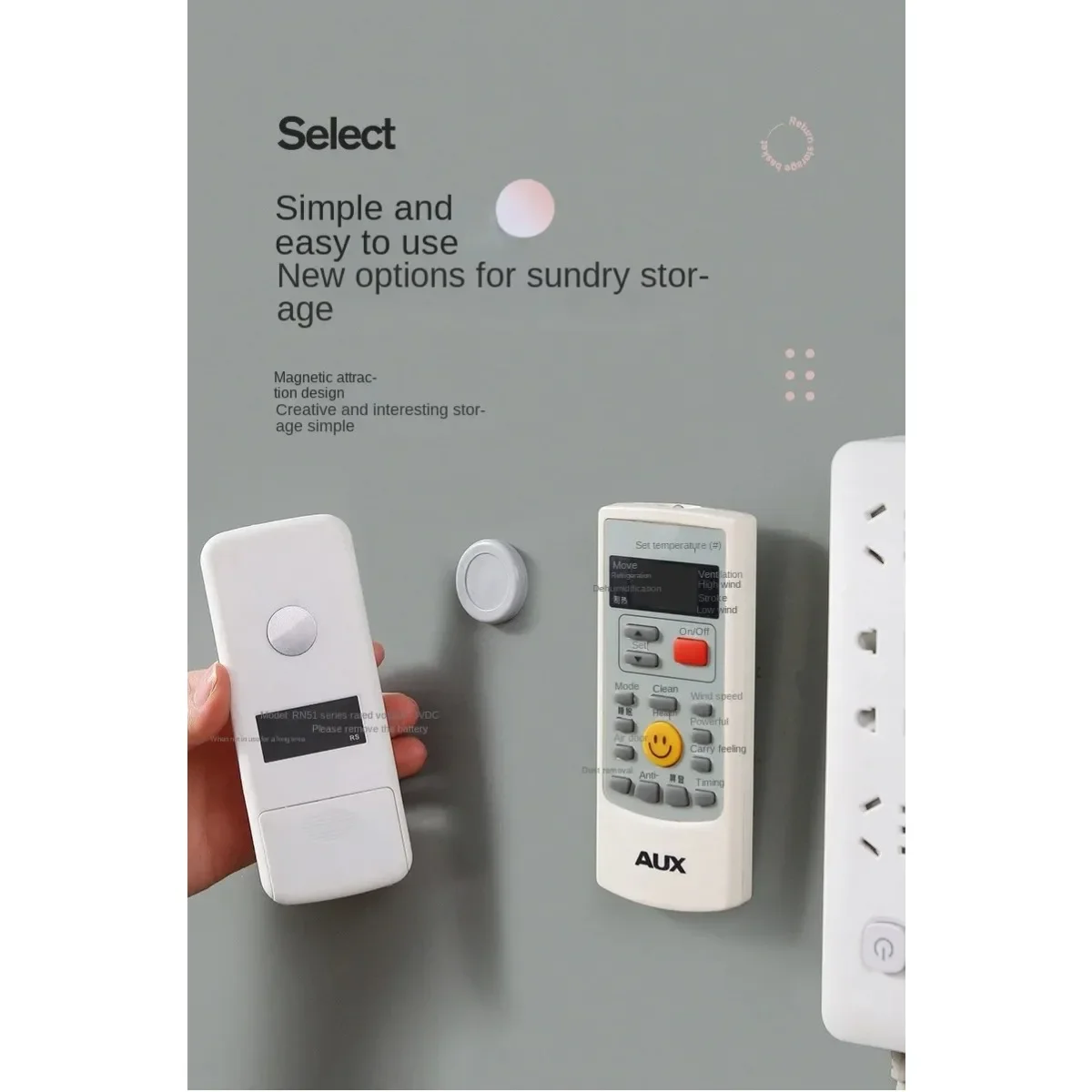Wall Mount Adhesive Remote Control Holder Strong Hold TV Remote Holder Magnetic Remote Control Holder  for Home Office Set view 4