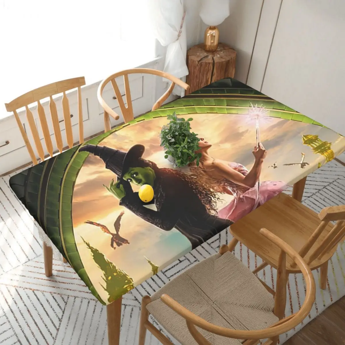 Wicked Musical Custom Rectangular Tablecloth Oilproof Table Cover for Festival Party Decorations Table Cloth