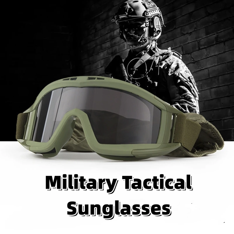 Outdoor tactical glasses, desert locust military fan goggles, dust-proof shooting, motorcycle CS shock resistant sports glasses