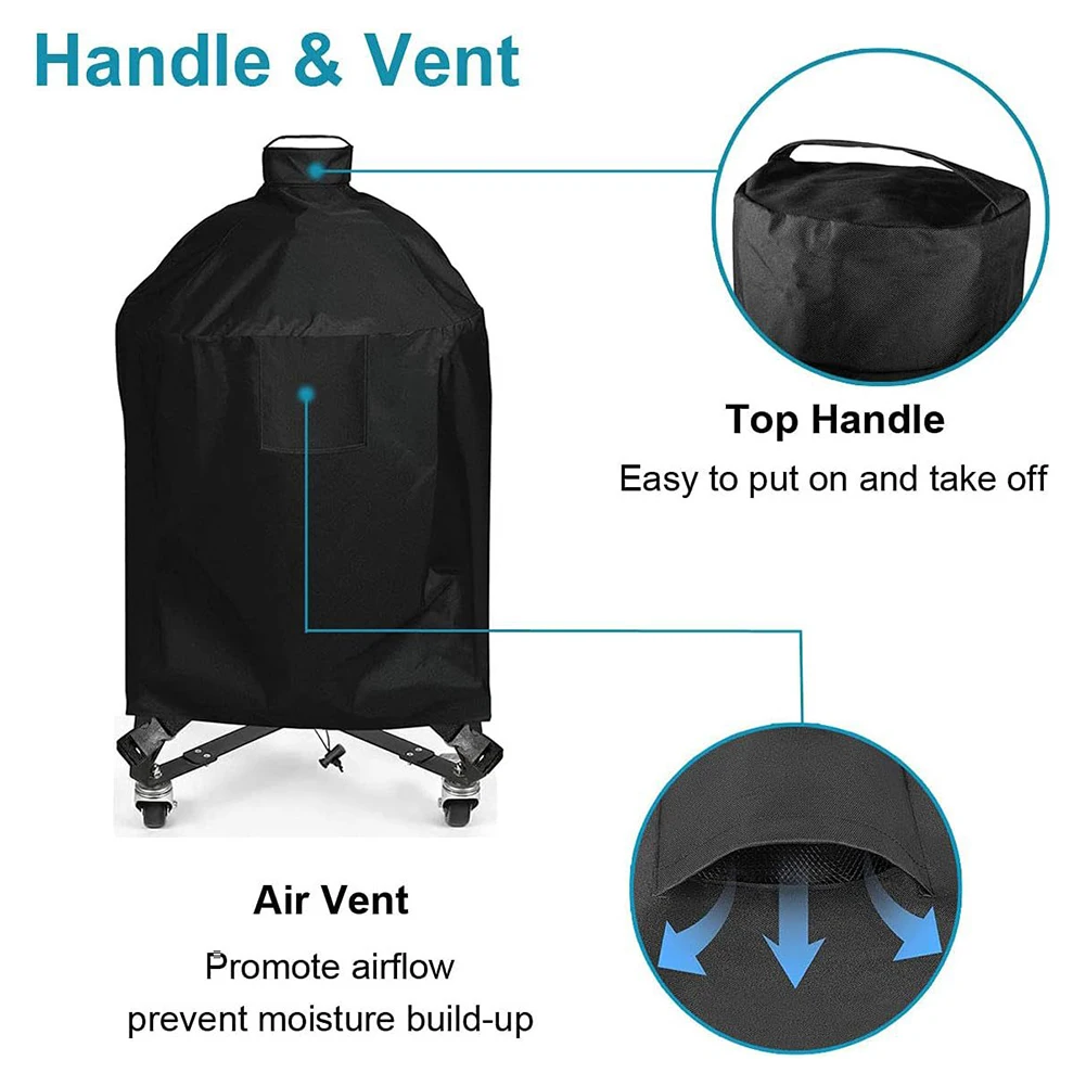 

Waterproof Oxford Grill Cover for Egge Shape Ellipse Charcoal Grill Heavy Duty Adjustable Fit with Secure Straps Design