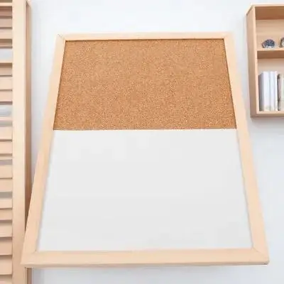 Mémo en liège 12x16 pouces, cadre en bois naturel, Message pour décoration murale de bureau et de maison, tableau d'affichage magnétique pour photos