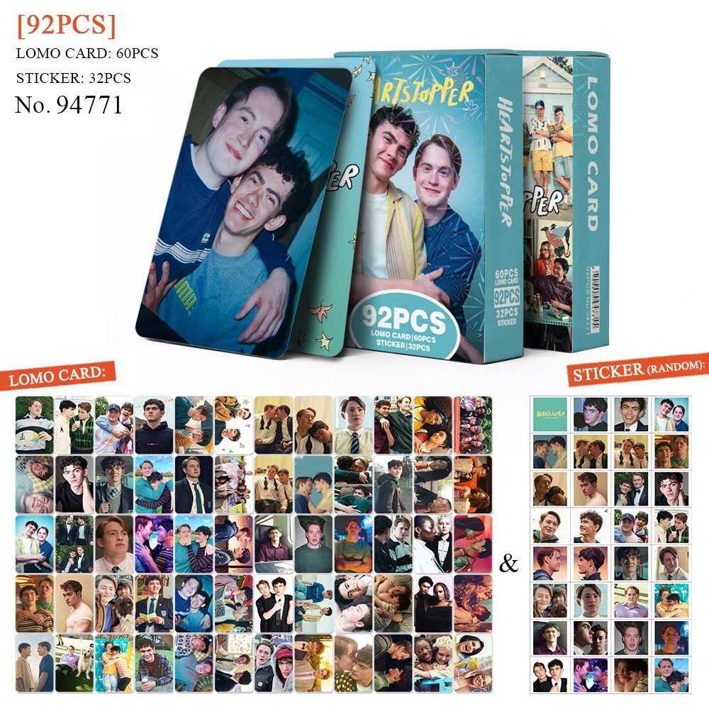 92PCS Hot Youth Campus Drama Heartstopper Magazine Stickers Photo Cards LOMO Cards Toy Gifts