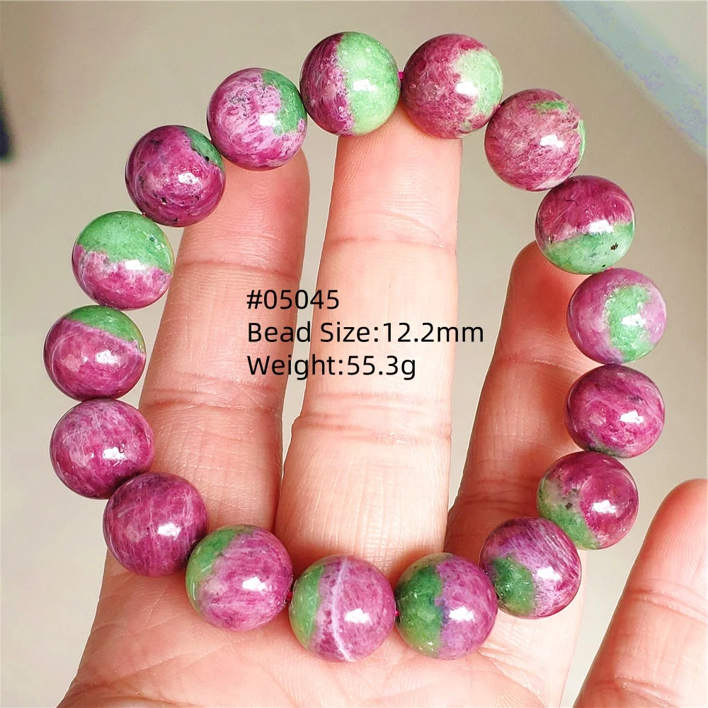 

Natural Red Ruby Round Beads Bracelet Jewelry Red Green Watermelon Ruby Zoisite Bracelet Women Men Jewelry AAAAAAA