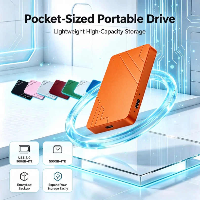 [Brand+] Original A3-1 Portable External Hard Drive Orange High Speed Storage Disk for Windows Laptop Desktop PC