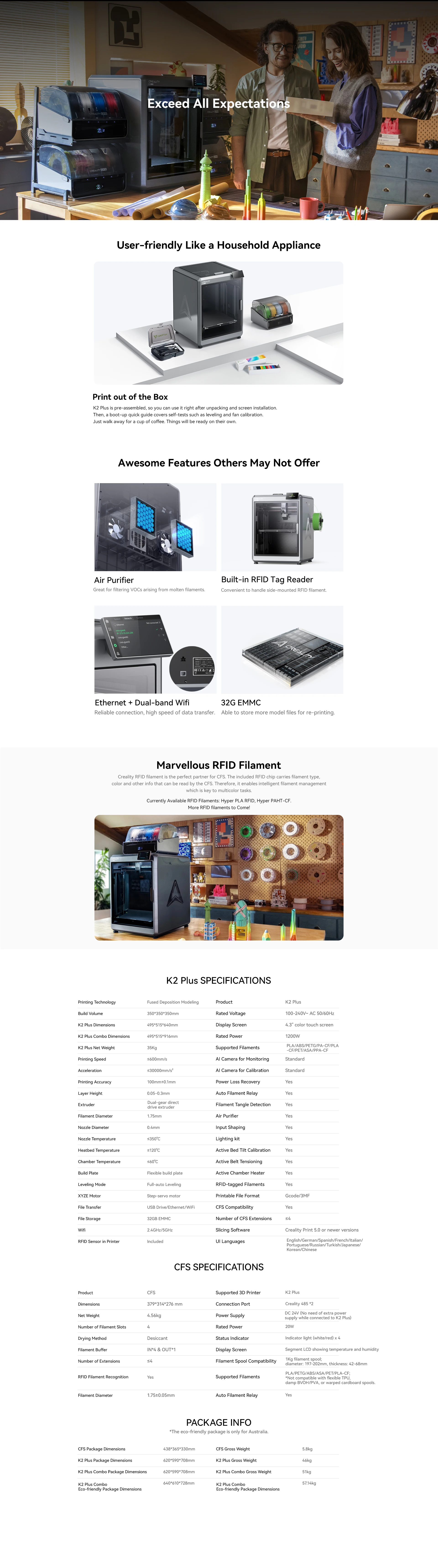 K2 Plus Combo & Creality K2 Combo & K2 Pro Combo Multicolor 3D Printer with 600mm/s Printing Speed,Next-Gen Direct Extruder