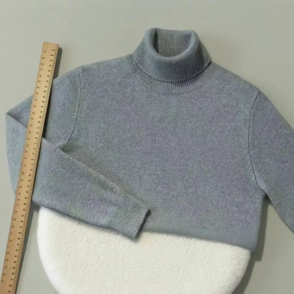 

Высококачественный 100% кашемировый мужской свитер с высоким воротником на осень-зиму, утепленный однотонный кашемировый трикотаж, умный повседневный пуловер