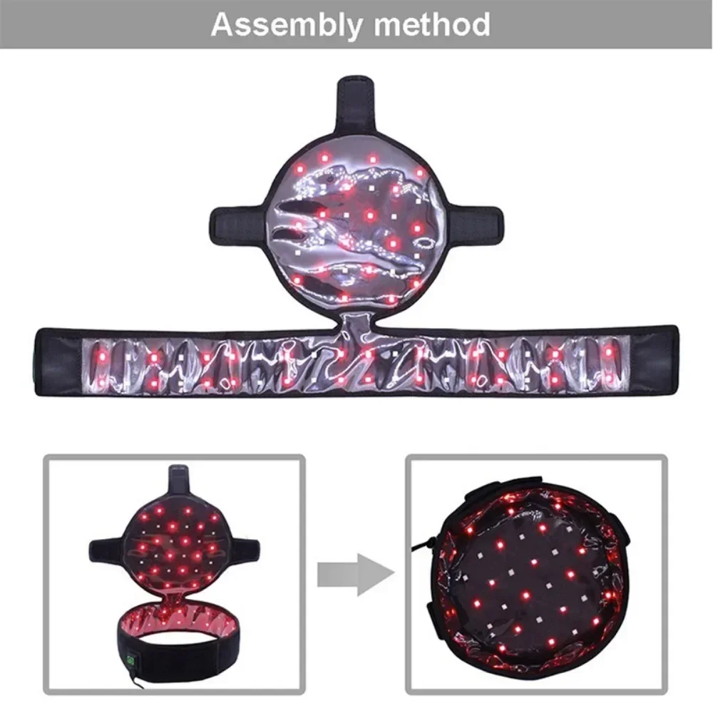 모발 성장을위한 LED 적색 광선 치료 모자 탈모를위한 적색 및 적외선 모발 성장 모자는 모발을 빠르게 성장시킵니다.