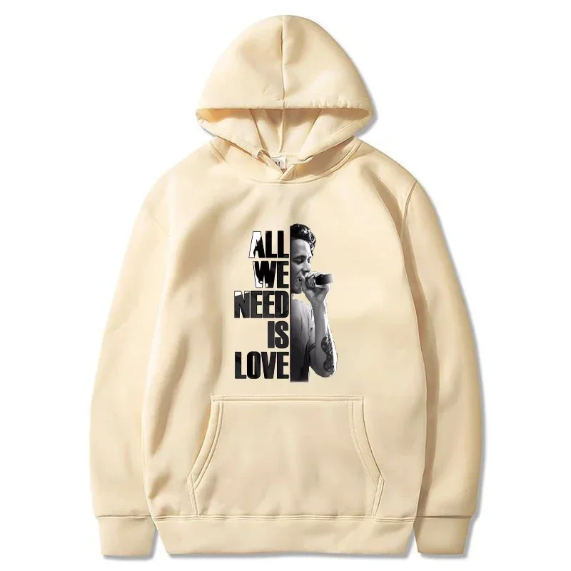 2024 Canserbero Hoodies Men Fashion All We Need Is Love Printed Sweatshirts Women Casual Harajuku Streetwear Tracksuit Hooded