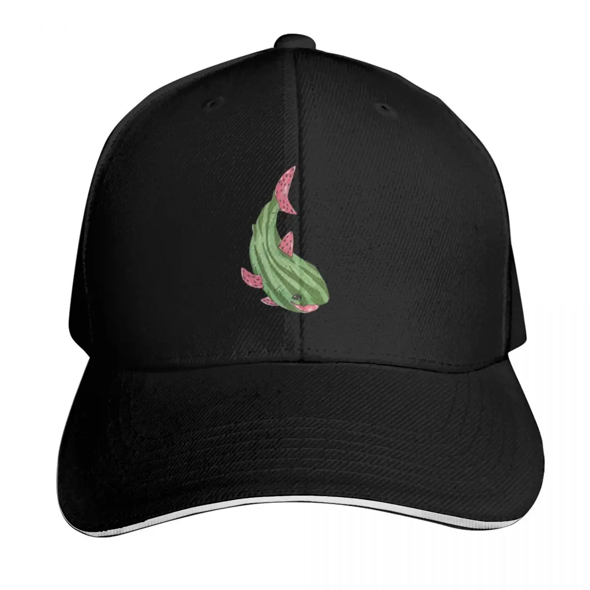Watermelon shark Baseball Cap Breathable Mesh Back Adjustable Buckle Closure Moisture Wicking Quick Dry