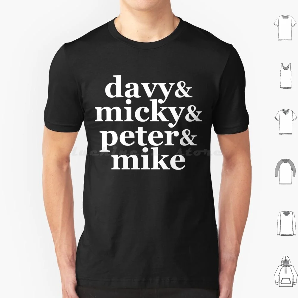 Camiseta de algodón para hombres y mujeres con estampado artesanal de The Monkees Monkees Davy Jones Peter Tork Micky Dolenz Mike Nesmith