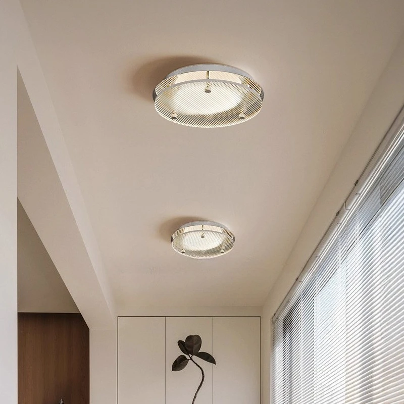 Bauhaus Rotundity Stainless Steel LED Ceiling Light for Living Room Bedroom Corridor Restaurant Industrial Acrylic Lamp Fixtures