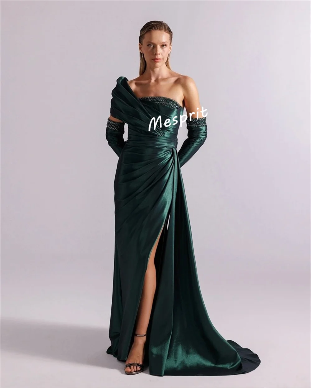 Customized Formal Evening Dress Pleat Glitter One-shoulder Trumpet Long Dresses Bespoke Occasion Charming Party Gown Sexy