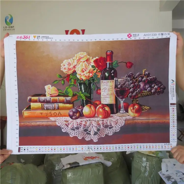 Handmade cross stitch finished product, book fragrance overflowing, living room new fruit series, modern and simple artificial