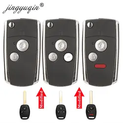 jingyuqin 2/3 Buttons Modified Folding Filp Remote Key Shell Case For Honda Accord Civic CRV Pilot Fit Odyssey Replacement Cover