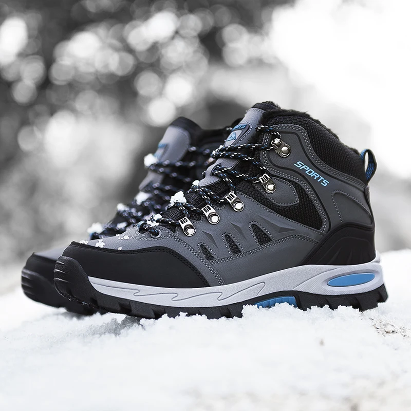 

Мужские походные ботинки обеспечивают тепло, комфорт в зимних зимних ботинках, нескользящая, износостойкая, водонепроницаемая, дышащая спортивная обувь