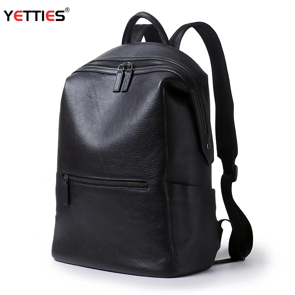 

Men's Genuine Leather Backpack Cowhide Laptop Bag Stylish Casual Rucksack Anti-Theft Travel Backpack Business College School Bag